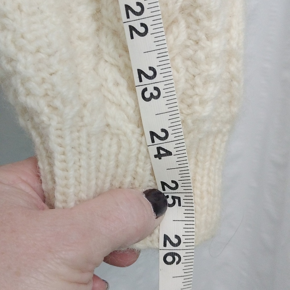 Antartex Woll Cream Cable Knit Cardigan - Picture 6 of 7